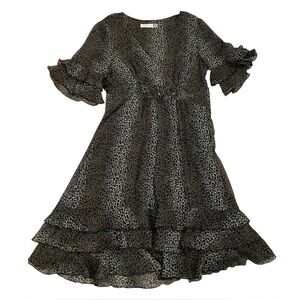 Vintage y2k Leopard Print Ombre Dress